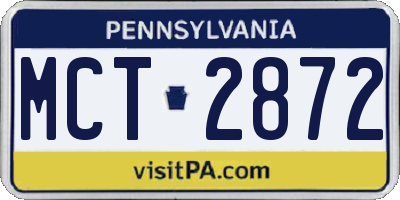 PA license plate MCT2872