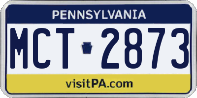 PA license plate MCT2873