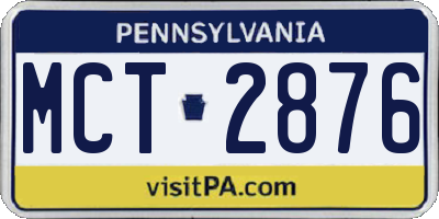 PA license plate MCT2876