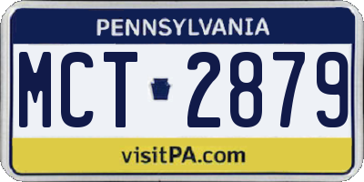 PA license plate MCT2879