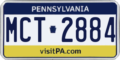 PA license plate MCT2884