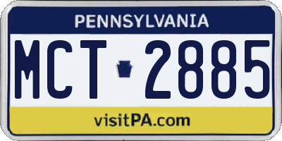 PA license plate MCT2885