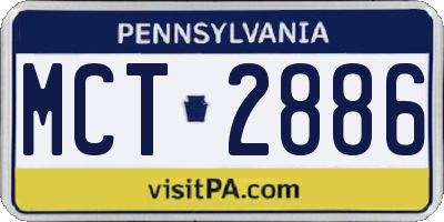 PA license plate MCT2886
