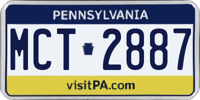 PA license plate MCT2887