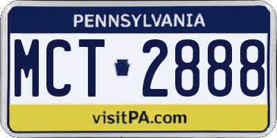 PA license plate MCT2888