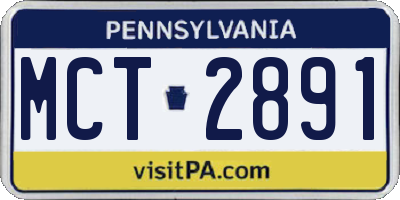PA license plate MCT2891