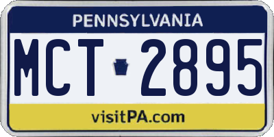 PA license plate MCT2895