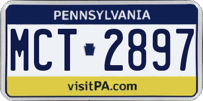 PA license plate MCT2897