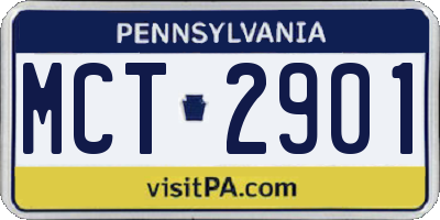 PA license plate MCT2901