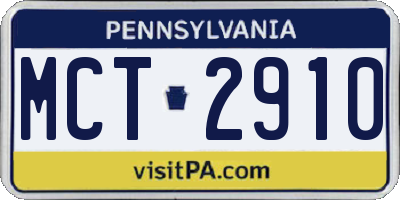 PA license plate MCT2910