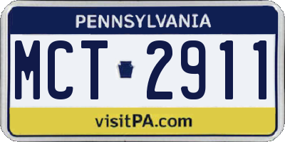 PA license plate MCT2911