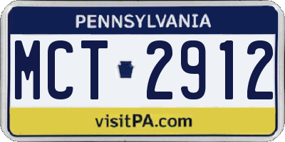 PA license plate MCT2912