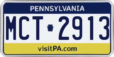 PA license plate MCT2913