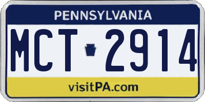 PA license plate MCT2914