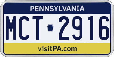 PA license plate MCT2916
