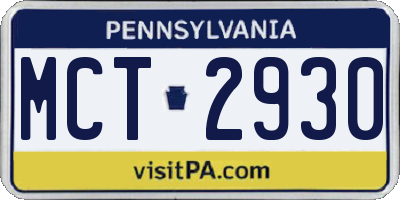 PA license plate MCT2930