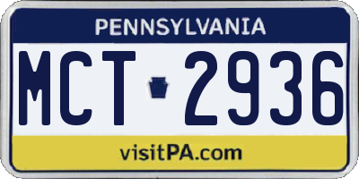 PA license plate MCT2936