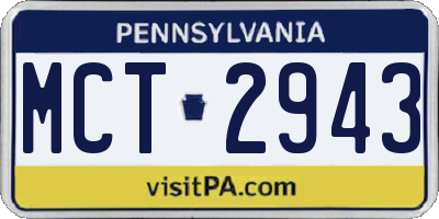 PA license plate MCT2943