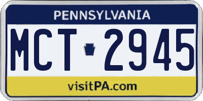 PA license plate MCT2945