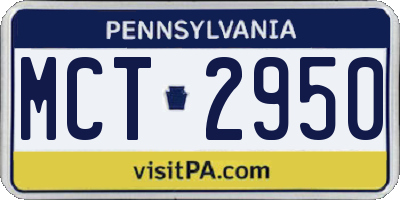 PA license plate MCT2950