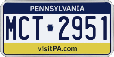 PA license plate MCT2951
