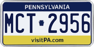 PA license plate MCT2956