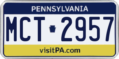 PA license plate MCT2957
