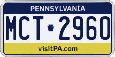 PA license plate MCT2960