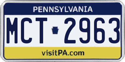 PA license plate MCT2963