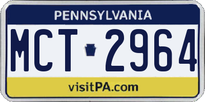 PA license plate MCT2964
