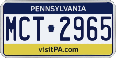 PA license plate MCT2965