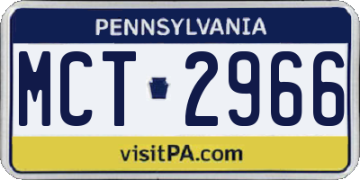 PA license plate MCT2966