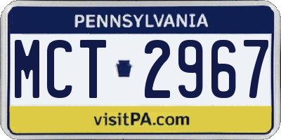 PA license plate MCT2967