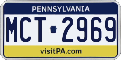 PA license plate MCT2969