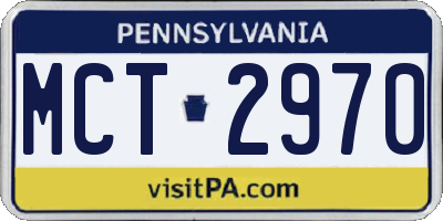 PA license plate MCT2970