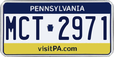 PA license plate MCT2971