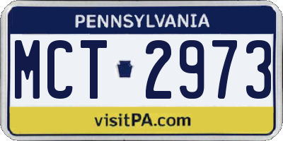PA license plate MCT2973