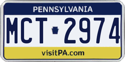 PA license plate MCT2974