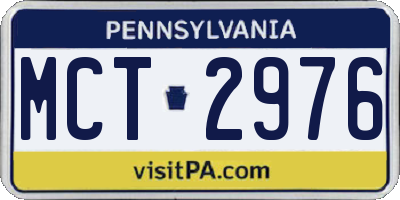 PA license plate MCT2976