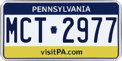PA license plate MCT2977