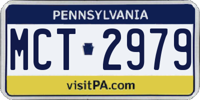 PA license plate MCT2979