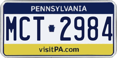 PA license plate MCT2984
