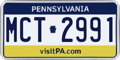 PA license plate MCT2991