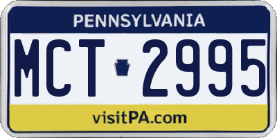 PA license plate MCT2995