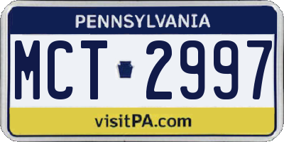 PA license plate MCT2997