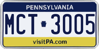 PA license plate MCT3005