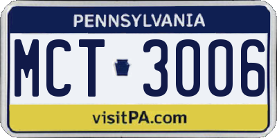 PA license plate MCT3006