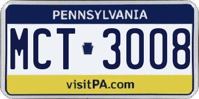 PA license plate MCT3008