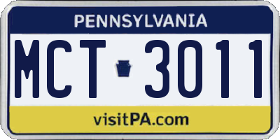 PA license plate MCT3011