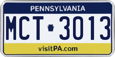 PA license plate MCT3013